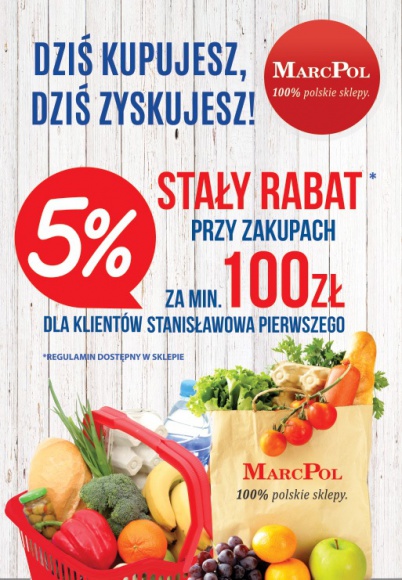 MarcPol otwiera nowy sklep i wzmacnia sieć handlową na Mazowszu BIZNES, Handel - 19 sierpnia br. MarcPol otworzy nowy supermarket w Stanisławowie Pierwszym. Firma tym samym wzmacnia obecność swojej sieci handlowej w województwie mazowieckim.