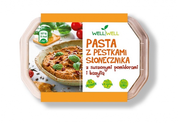 Nowość Well Well - Pasta z pestkami słonecznika z suszonymi pomidorami i bazylią BIZNES, Handel - Pasta z pestkami słonecznika z suszonymi pomidorami i bazylią to smaczna nowość marki Well Well, oferującej gamę produktów bliskich naturze, charakteryzujących się niewielkim stopniem przetworzenia, starannie komponowanych z najwyższej jakości składników.